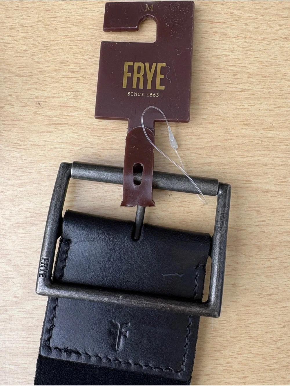 Frye Black Suede & Smooth Leather Wide Panel Waist Belt NWT Size M 34DO943C